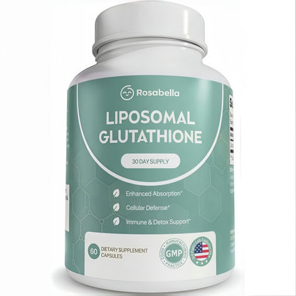 Rosabella Liposomal Glutathione 500mg – High Absorption Glutathione Supplement, Antioxidant Support, Cellular Health & Detox Support, 60 Capsules, 30 Day Supply, Daily Antioxidant Capsules